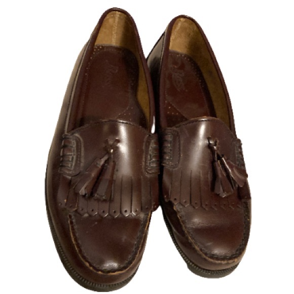 G.H. Bass & Co. Leather Tassel Slip On Loafers Men's Size 9 Burgandy - Picture 8 of 8